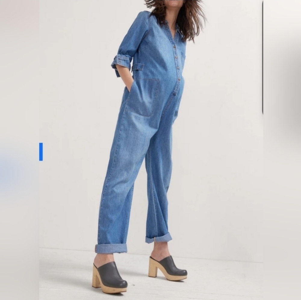 Hatch the everyday nursing denim jumpsuit, 2 ( medium ) - Picture 3 of 9